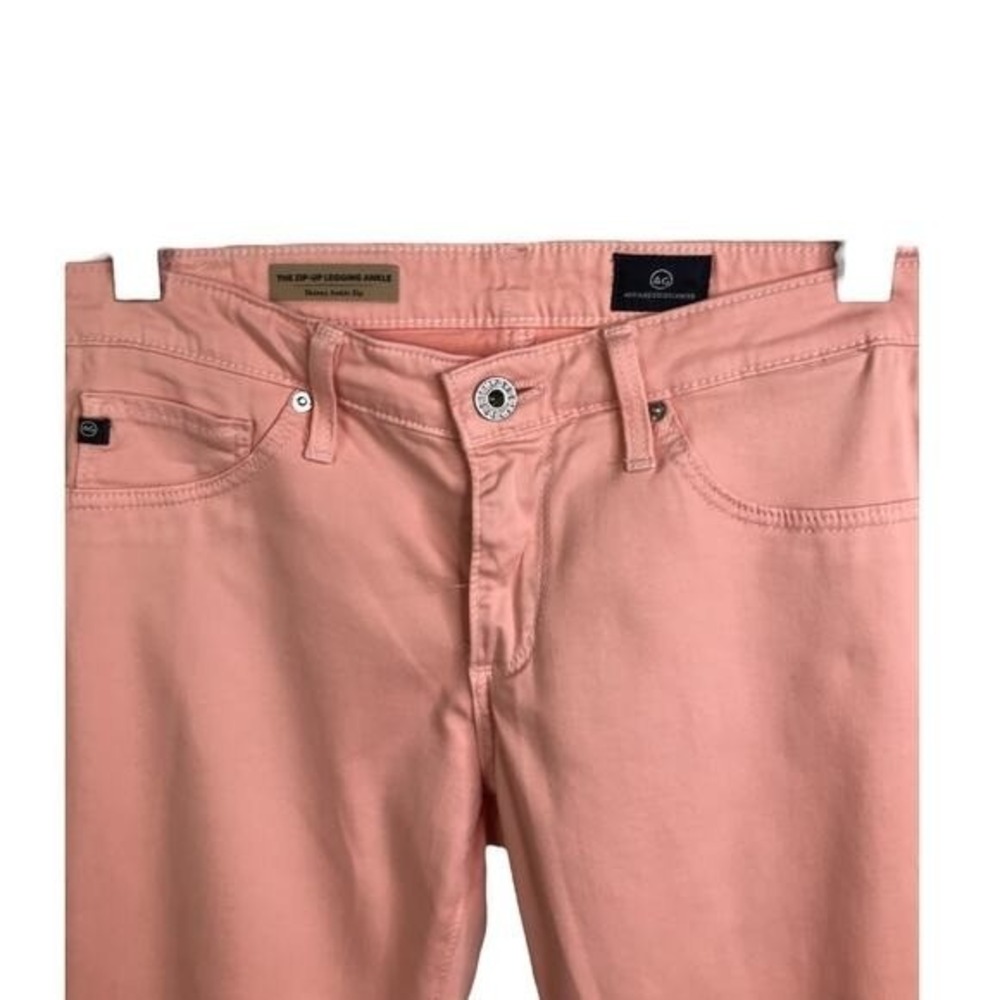 AG Adriano Goldschmied Jeans 2 Salmon Pink Zip Ankle Skinny Legging‎ Stretch - Picture 3 of 12